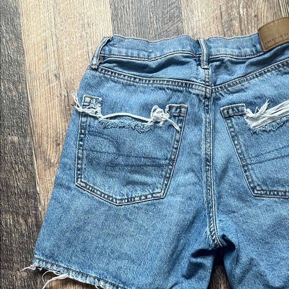 American Eagle Outfitters Blue Distressed Jean Shorts - Picture 10 of 11